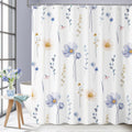Dazzlewall Floral Shower Curtain | Blue & Orange Watercolour Polyester