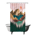 Ulticool Bohemian Sun & Mountains Shower Curtain - 120x200cm - Green