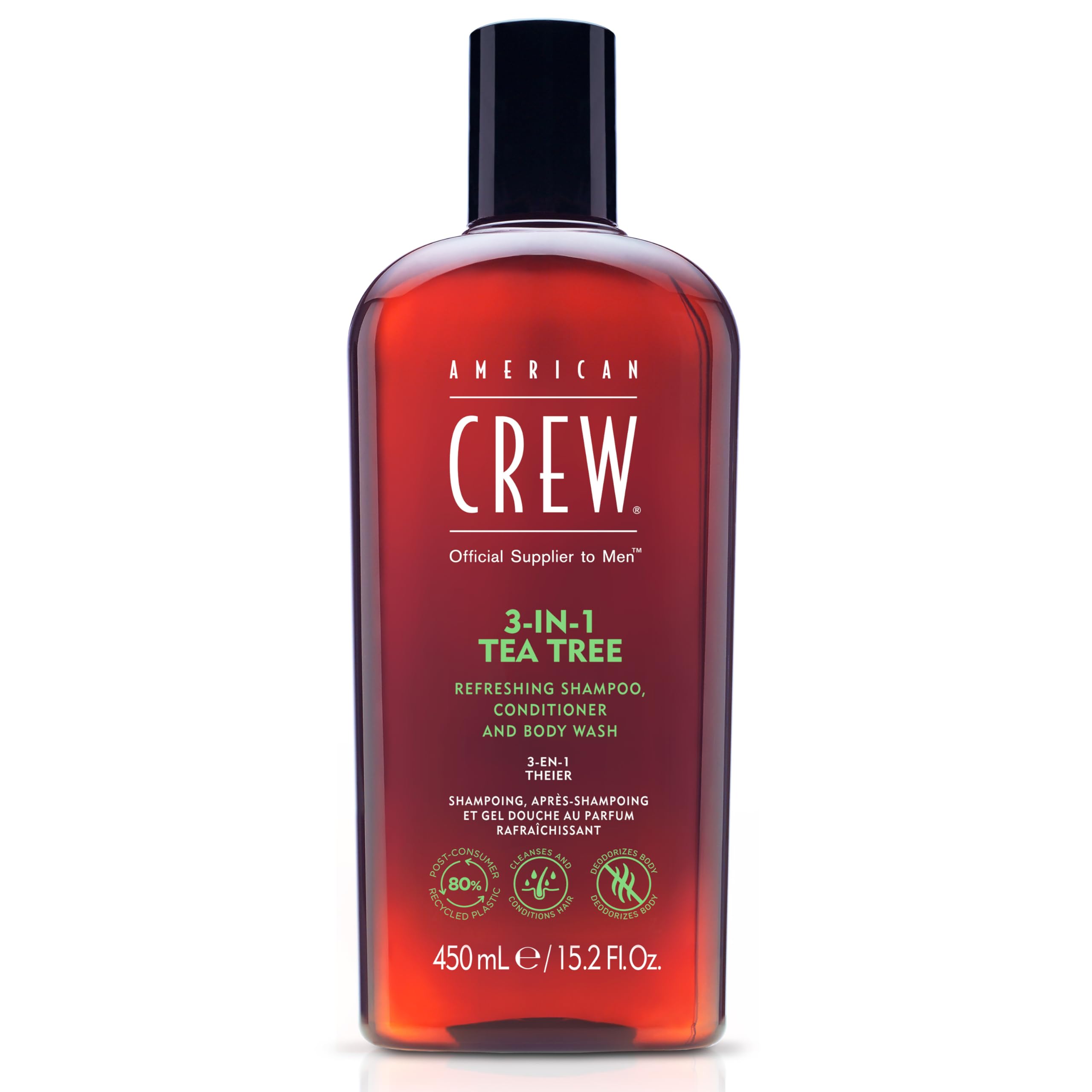 American Crew 3-in-1 Tea Tree Shampoo, Conditioner & Body Wash - 450ml