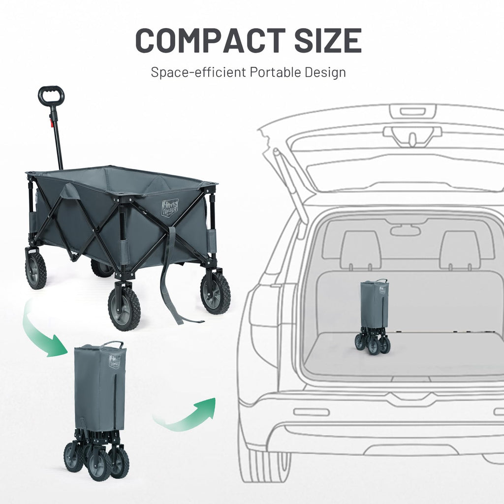 Timber Ridge 135L Collapsible Wagon – Heavy Duty Outdoor Camping Trolley