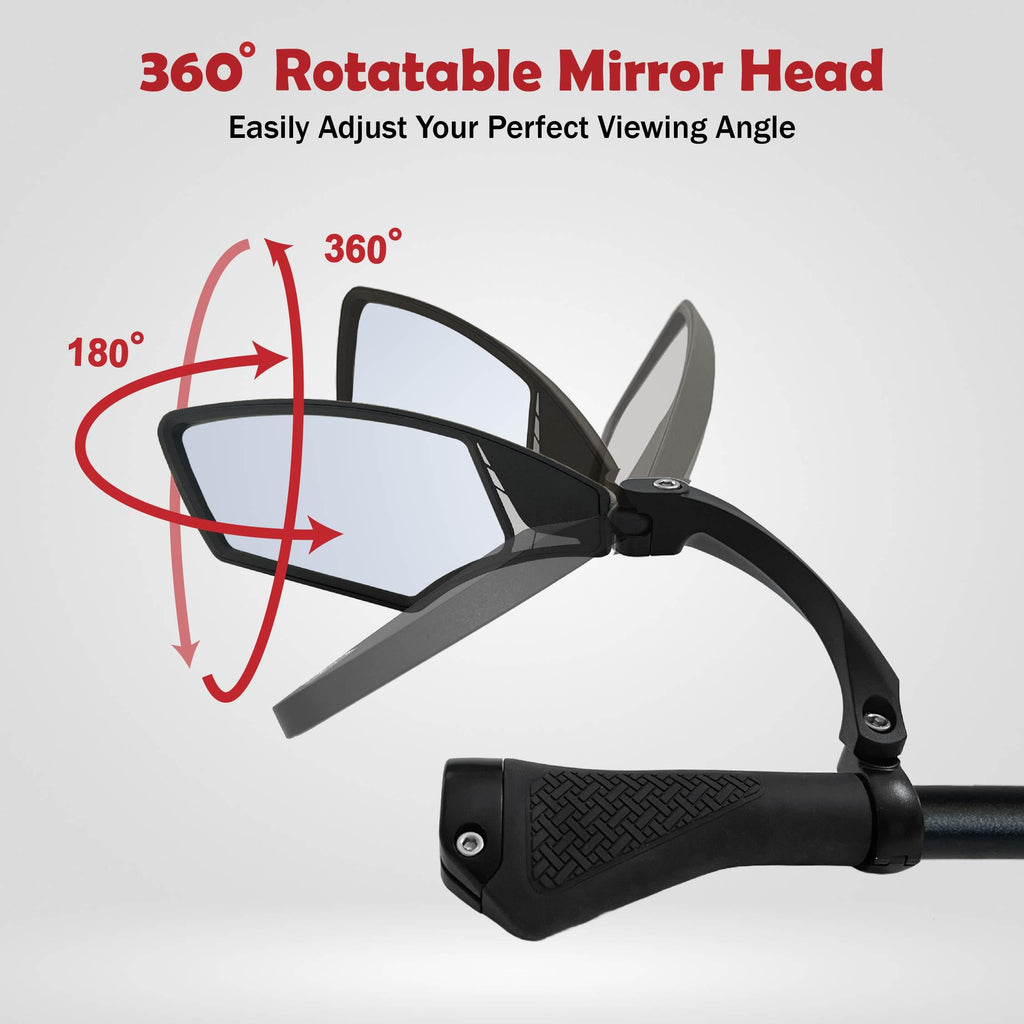 Hafny HD Bike Mirror | Anti-Glare Blue Glass Handlebar Mirror for E-Bikes