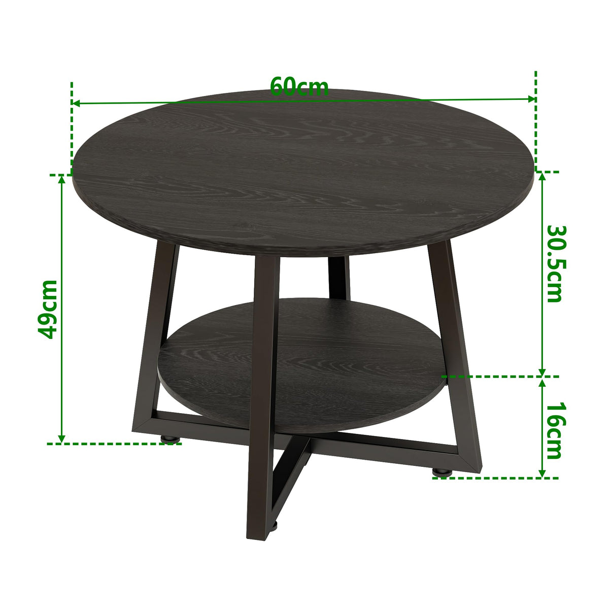 FOUBAM Round Coffee Table with Storage,Metal Small Coffee Table,Black - image 5