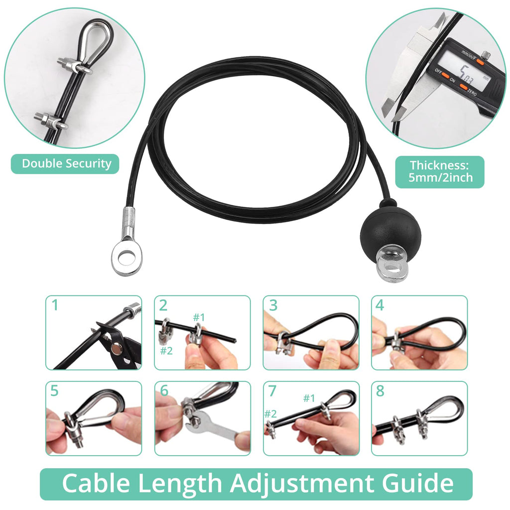 VINTEAM Cable Pulley System – DIY Home Gym LAT Pull Down with Tricep Rope
