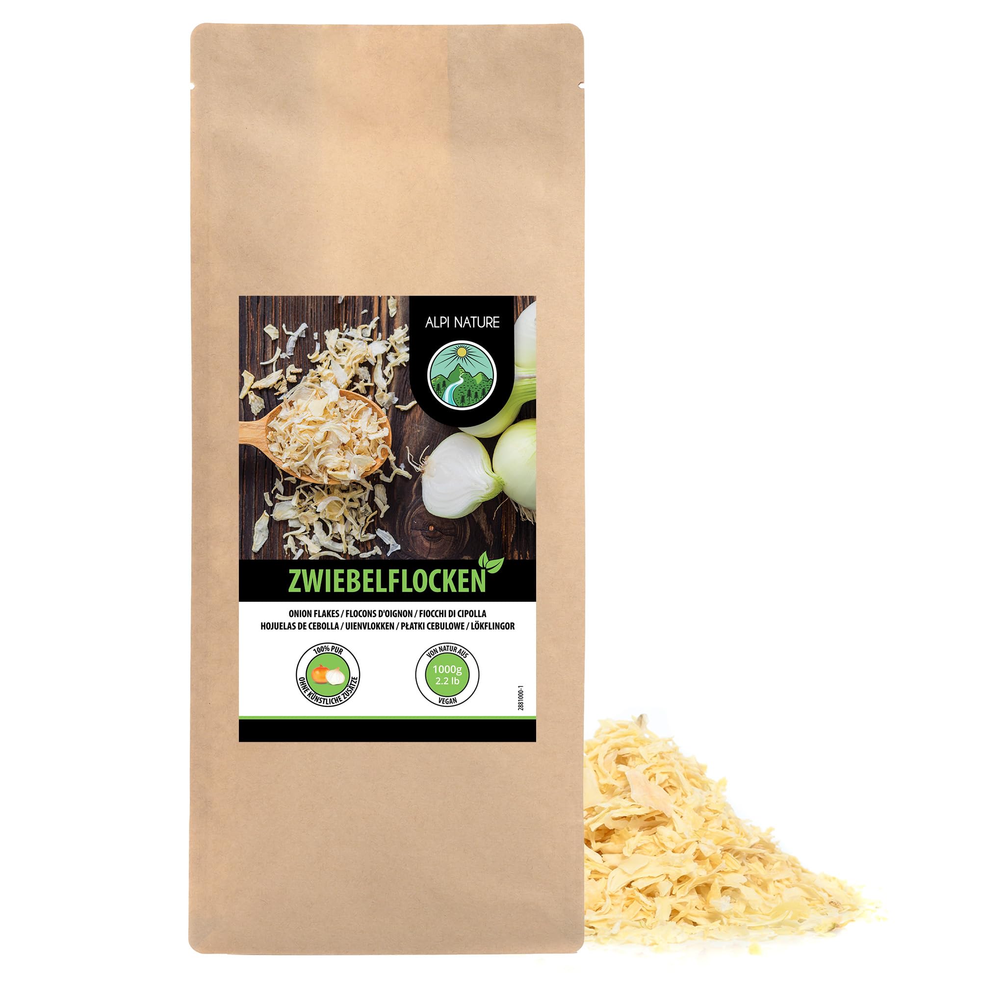 Alpi Nature Onion Flakes 1kg – Dried and Chopped Onion Pieces