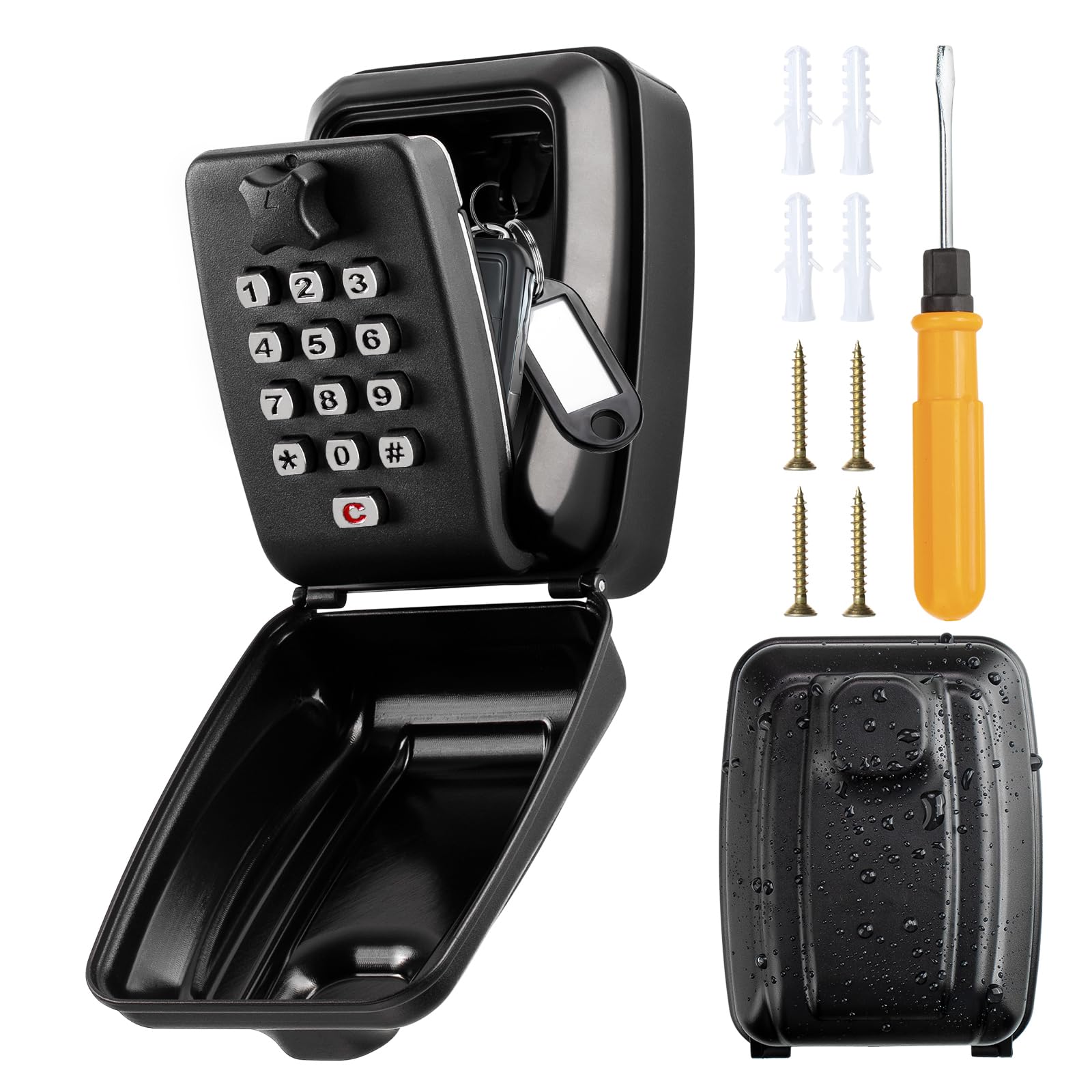 Tuocal Key Safe – 12-Digit Combination Wall Mounted Security Lock Box