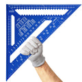 Senbaler 12 Inch Aluminum Triangle Ruler | Woodworking Speed Square (Blue)