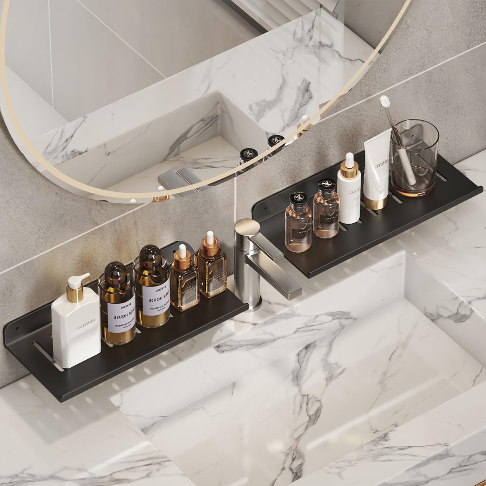 MENGCOOL 2 Pack Shower Caddy – No-Drill Stainless Steel Bathroom Shelves