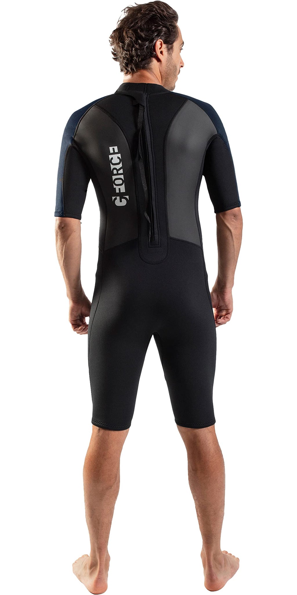Gul Mens G-Force 3mm Shorty Wetsuit – Black Navy Neoprene – D-Flex
