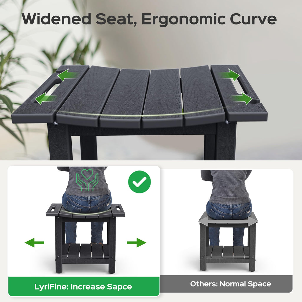 LyriFine Shower Bench, HDPE Waterproof Shower Stool for Inside of Shower - image 5