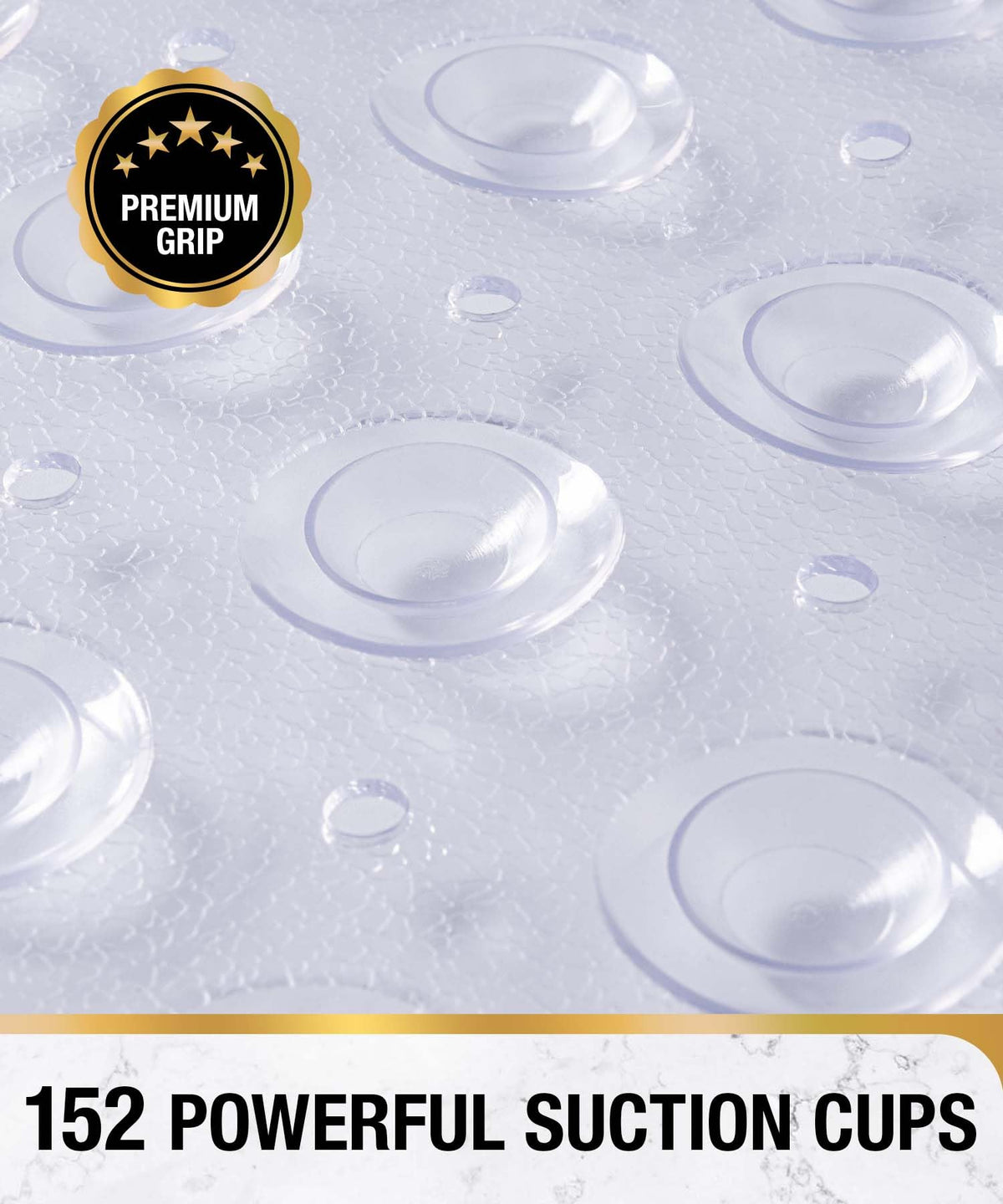 HITSLAM Square Shower Mat Non Slip Anti Mould, 53 x 53cm Bath Mat for Tub with Suction Cups and Drain Holes - image 3
