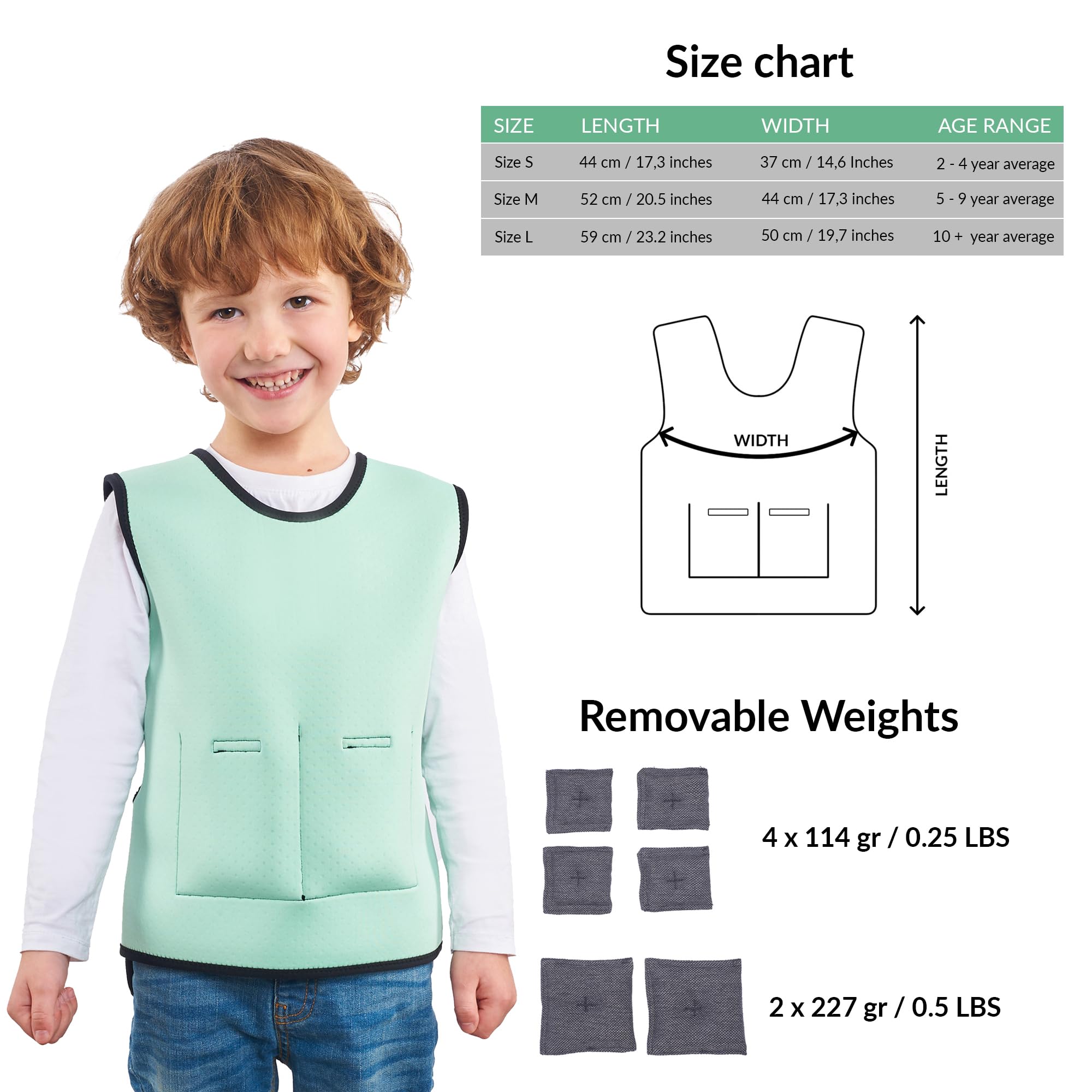 Jolof Store Weighted Vest for Kids – Adjustable Sensory Compression