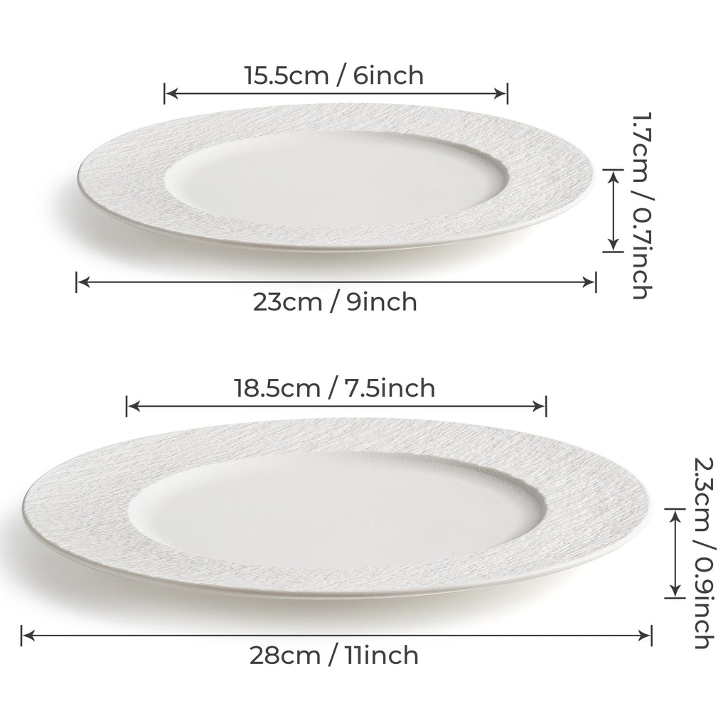 MIAMIO Oasis Ceramic Dinner Plates – 23cm Matte Stoneware Set of 4