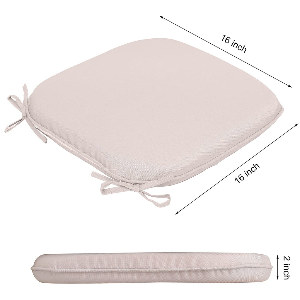 RACE LEAF Waterproof Garden Chair Cushions | Round Seat Pads - 6 Pack