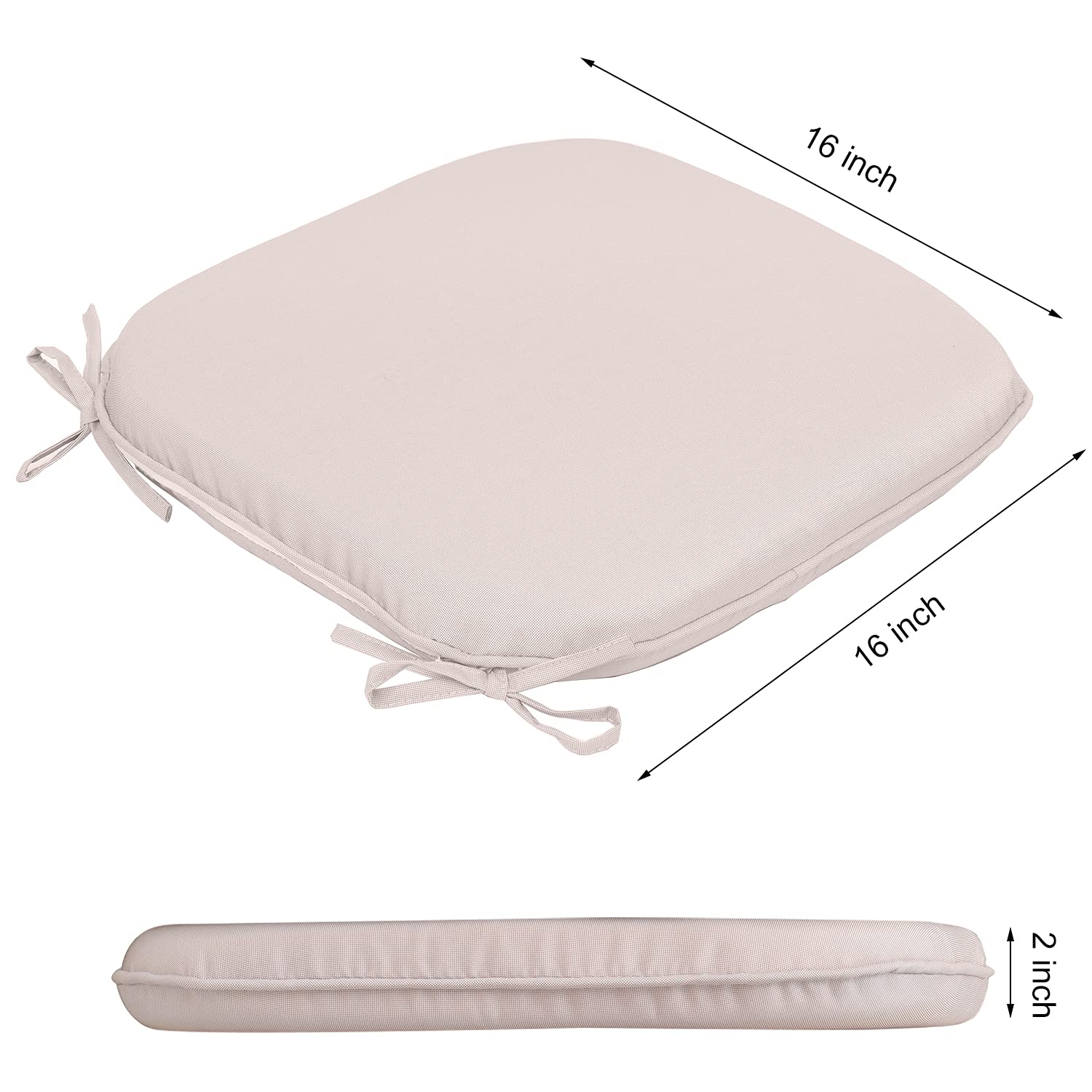 RACE LEAF Waterproof Garden Chair Cushions | Round Seat Pads - 6 Pack