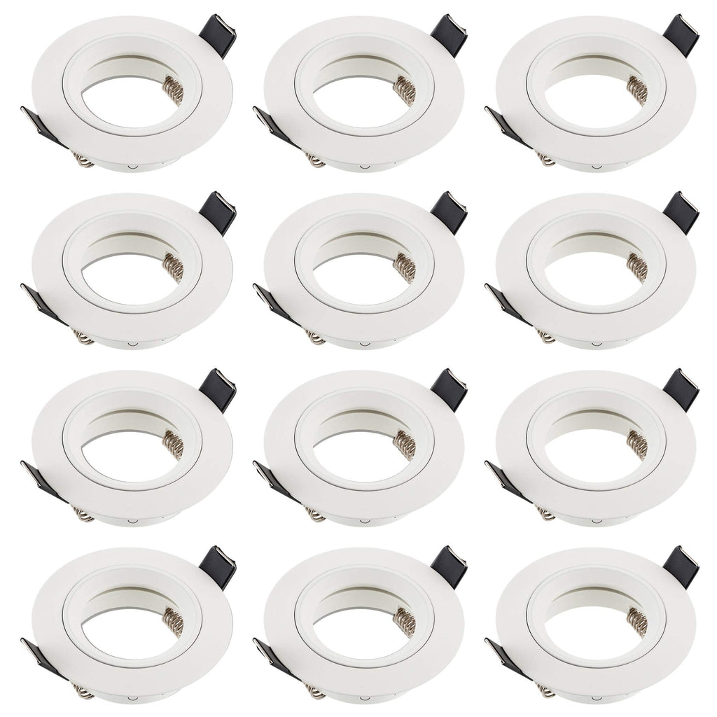 SEBSON GU10 Recessed Downlights – White Aluminium Ceiling Spotlights – 12 Pack
