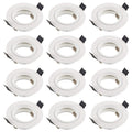 SEBSON GU10 Recessed Downlights – White Aluminium Ceiling Spotlights – 12 Pack