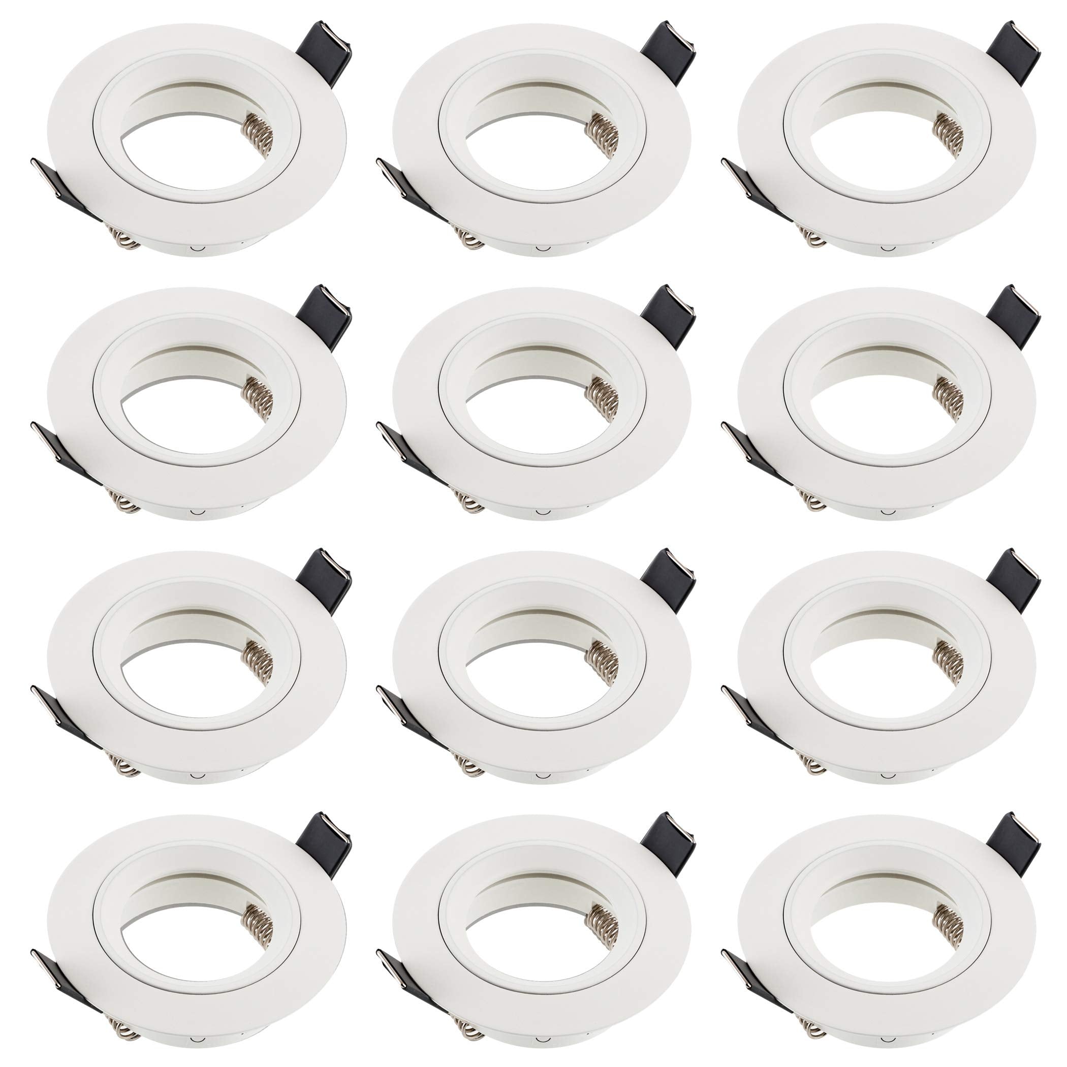 SEBSON GU10 Recessed Downlights – White Aluminium Ceiling Spotlights – 12 Pack