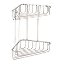 Croydex 2-Tier Corner Shower Caddy – Chrome Steel Bathroom Shelf with Hooks