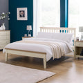 Julian Bowen Salerno Double Bed – Ivory Shaker Frame with Solid Oak