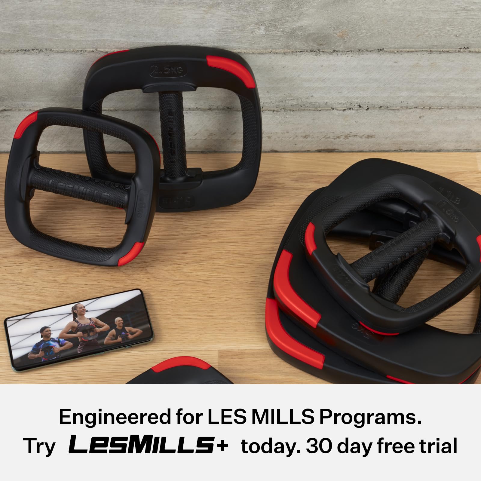 Les Mills 5.5lb Ergonomic Weight Plates | Cast Iron Hand Weights - 2 Pack
