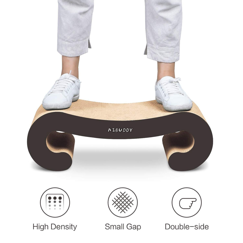 Aibuddy 2-in-1 Cat Scratcher Lounge | Durable Cardboard Bed & Toy