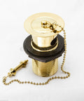 Gold Basin Waste | 1 1/4" Slotted Brass Plug with Chain Stay