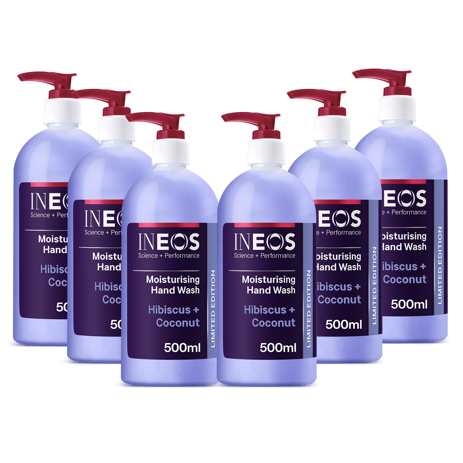 INEOS Moisturising Antibacterial Hand Wash – Hibiscus & Coconut – 6 x 500ml