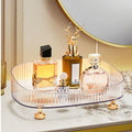 Makeup Perfume Organiser | Clear PET Vanity Tray with Gold Stands