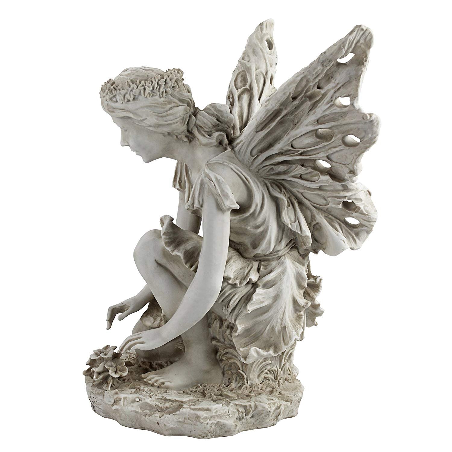 Design Toscano Fiona Flower Fairy Garden Statue – 17 Inch Resin