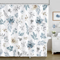 Bonhause Blue Floral Shower Curtain | Waterproof Polyester, 180x180cm