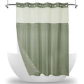 MEKOTRIN Hookless Waffle Shower Curtain with Snap-on Liner - Green