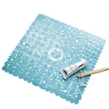 iDesign Pebblz Shower Mat – Non-Slip Blue Pebble Stall Mat with Suction