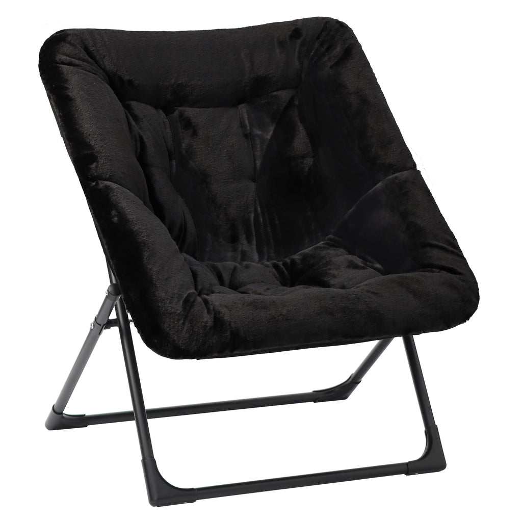 Mordchil EU Folding Saucer Chair, Comfy Faux-Fur Reading Chair, Foldable Oversized Accent Chairs for Teens, Adults - image 1