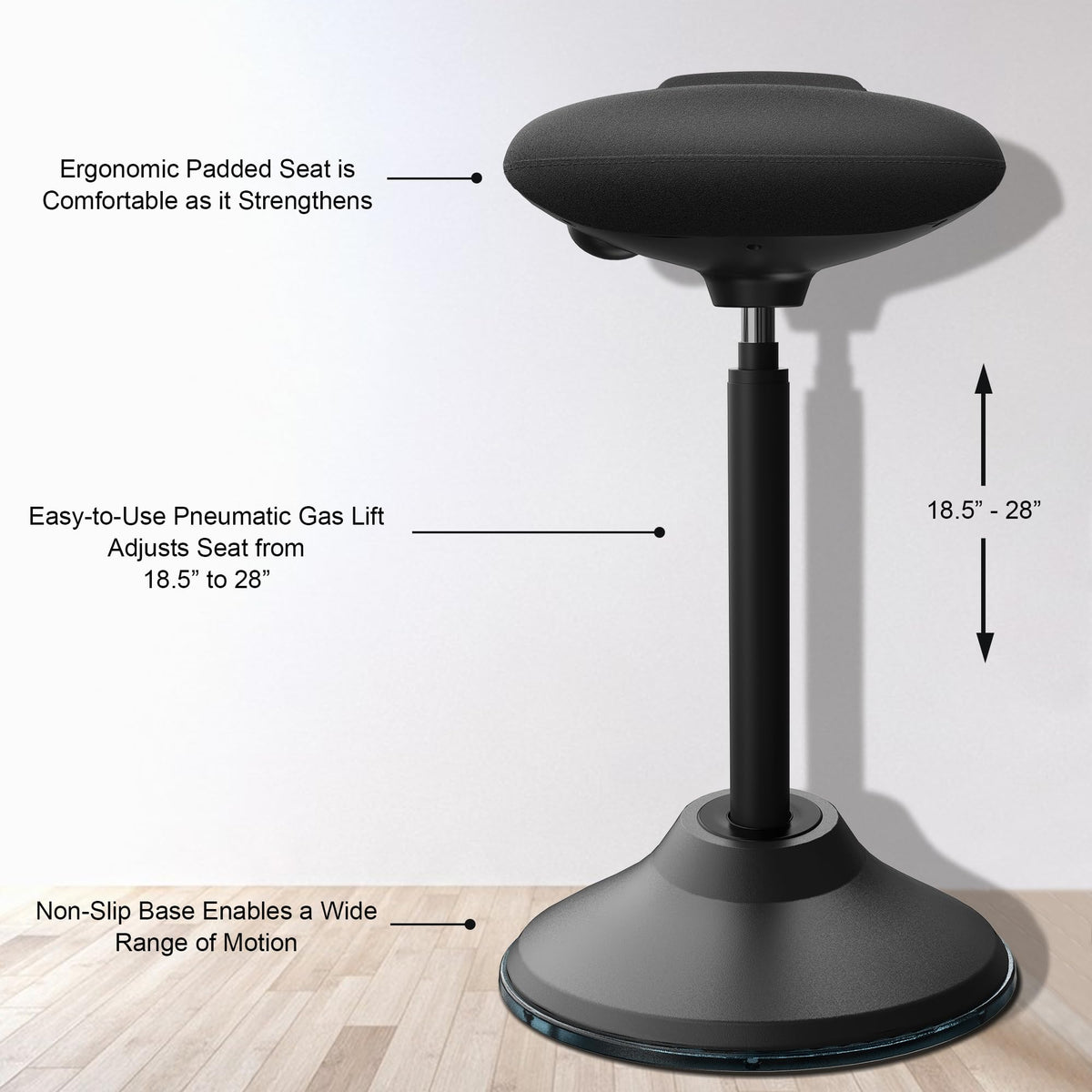 Ergooffile Ergonomic Wobble Stool for Standing Desk, Height Adjustable - image 3