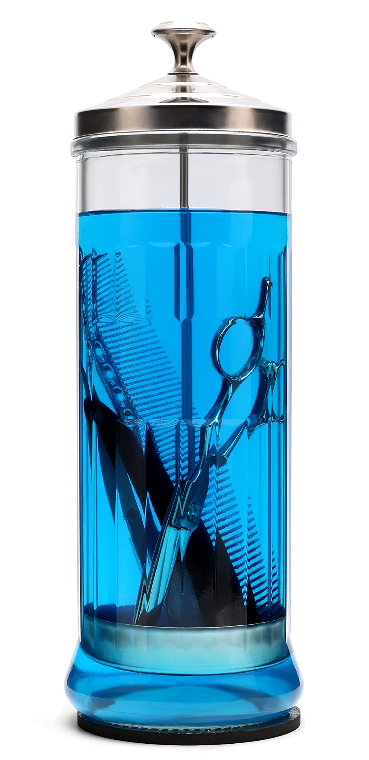 ZIBARBER 50oz Glass Disinfectant Jar | Large Salon Tool Sterilizing Jar