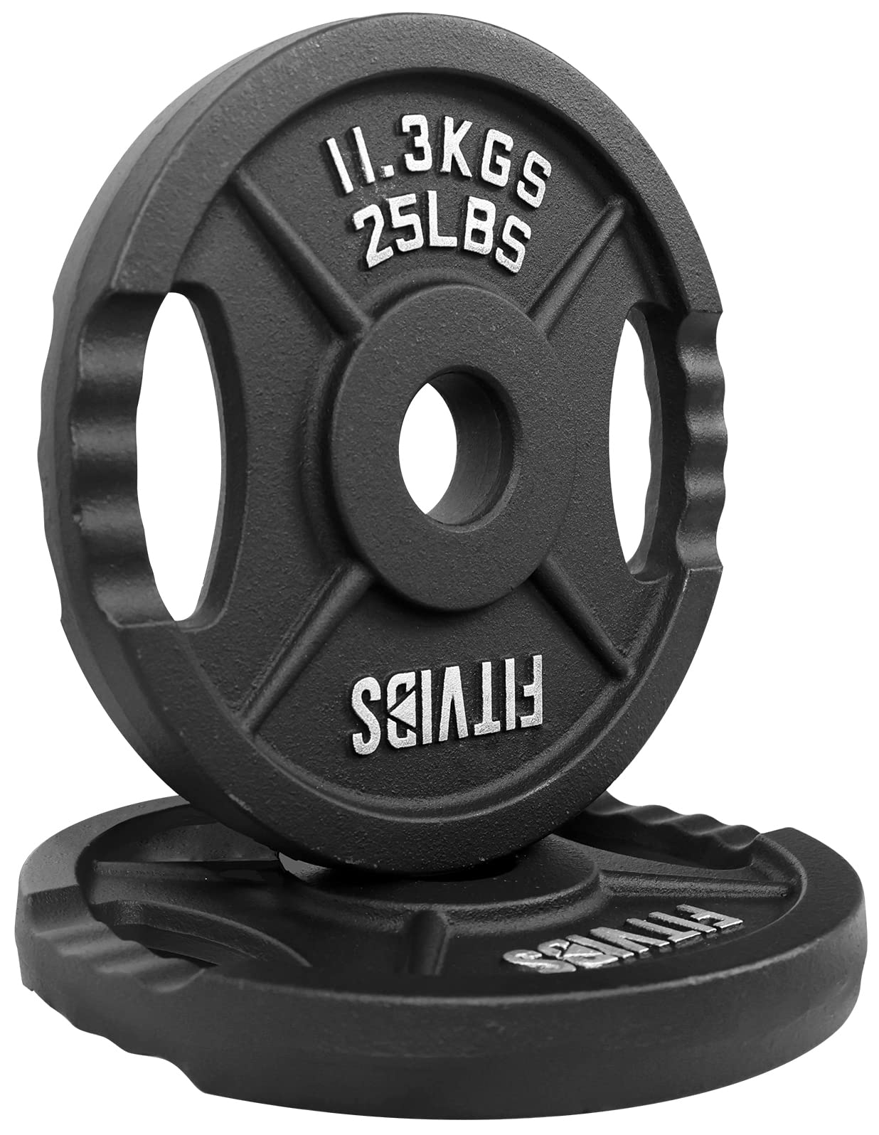 Signature Fitness 25LB Cast Iron Olympic Weight Plates - Pair