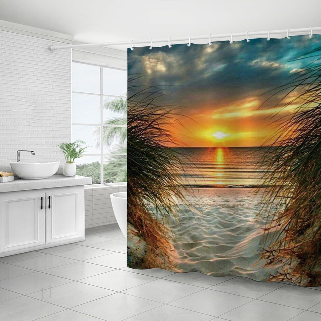 FAIRYGATE Shower Curtains for Garden Shower Curtain Mould Proof Resistant Water Repellant Fabric Polyester with 12 Plastic Hooks Bathroom Curtains - image 1