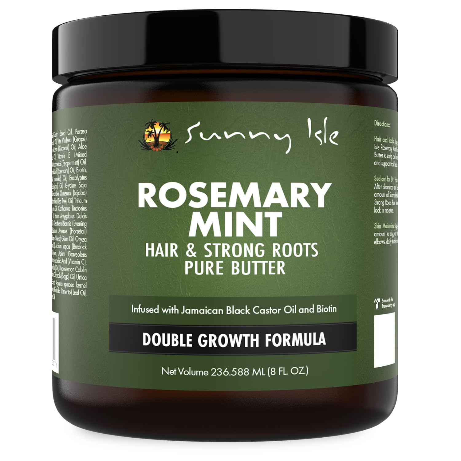 Sunny Isle Rosemary Mint Hair Butter with Biotin & Castor Oil - 8oz