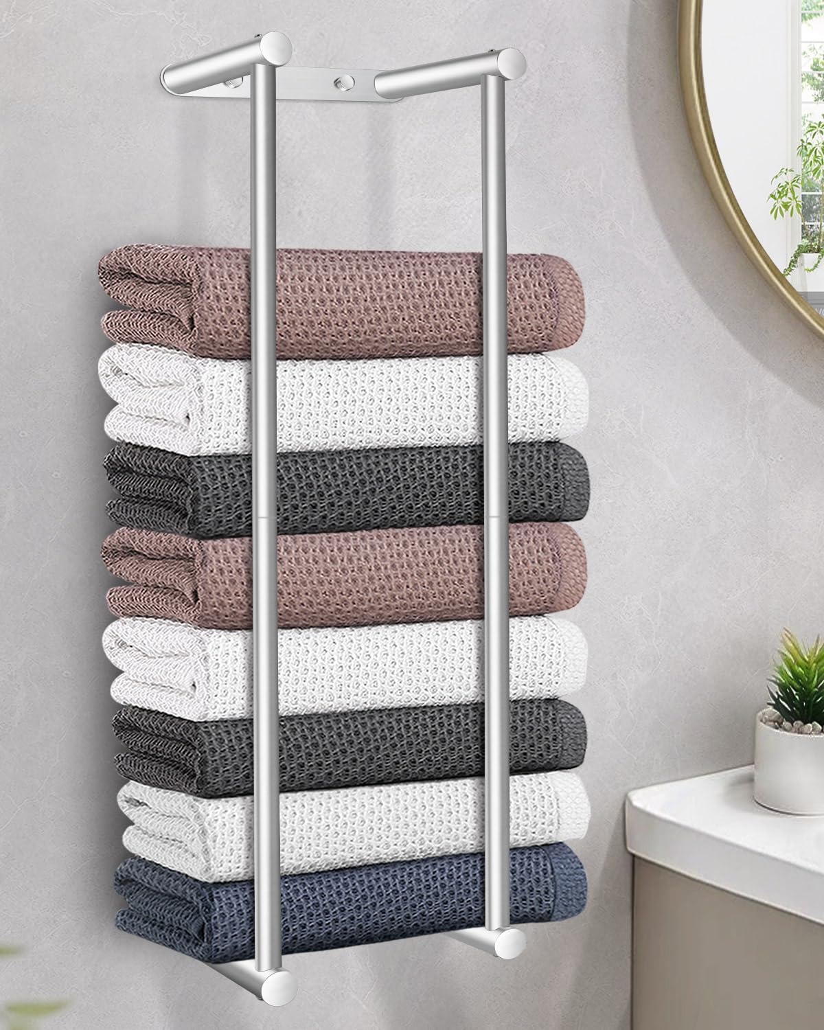 LIVEHITOP Wall Mounted Towel Rack – 75cm Stainless Steel Storage