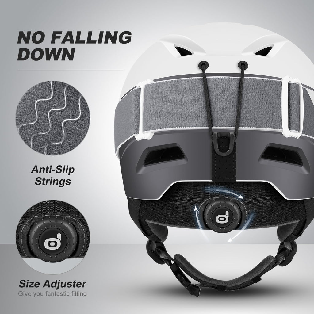 Odoland Ski Helmet and Goggles Set – Adjustable Snow Gear for Adults