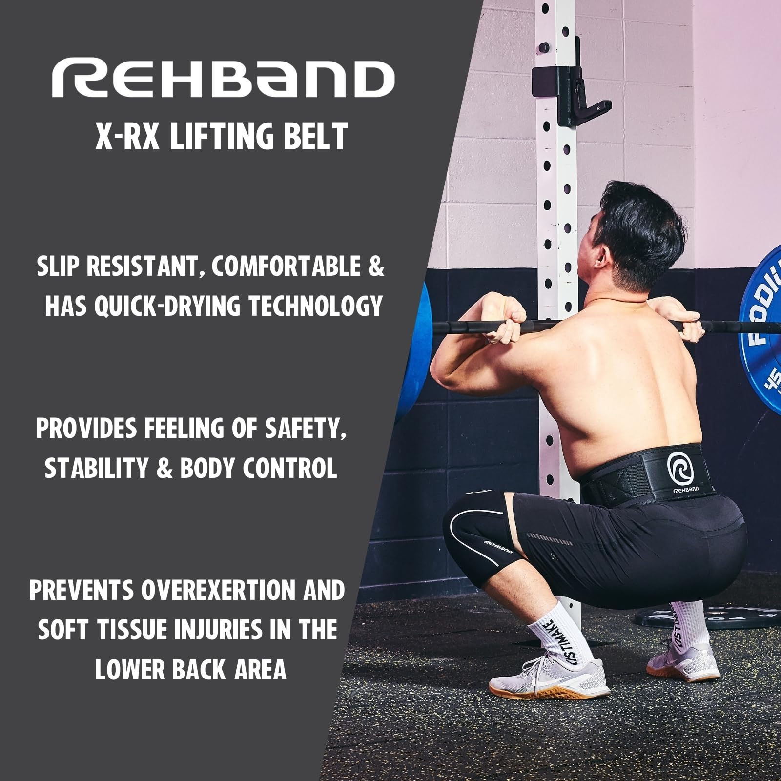 Rehband Weight Lifting Belt – Heavy Duty Gym Support for Powerlifting