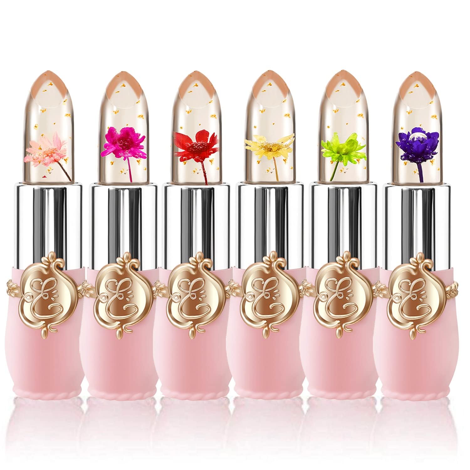 Jolof Store Flower Jelly Lipstick Set | 6-Pack Color Change Lip Balm