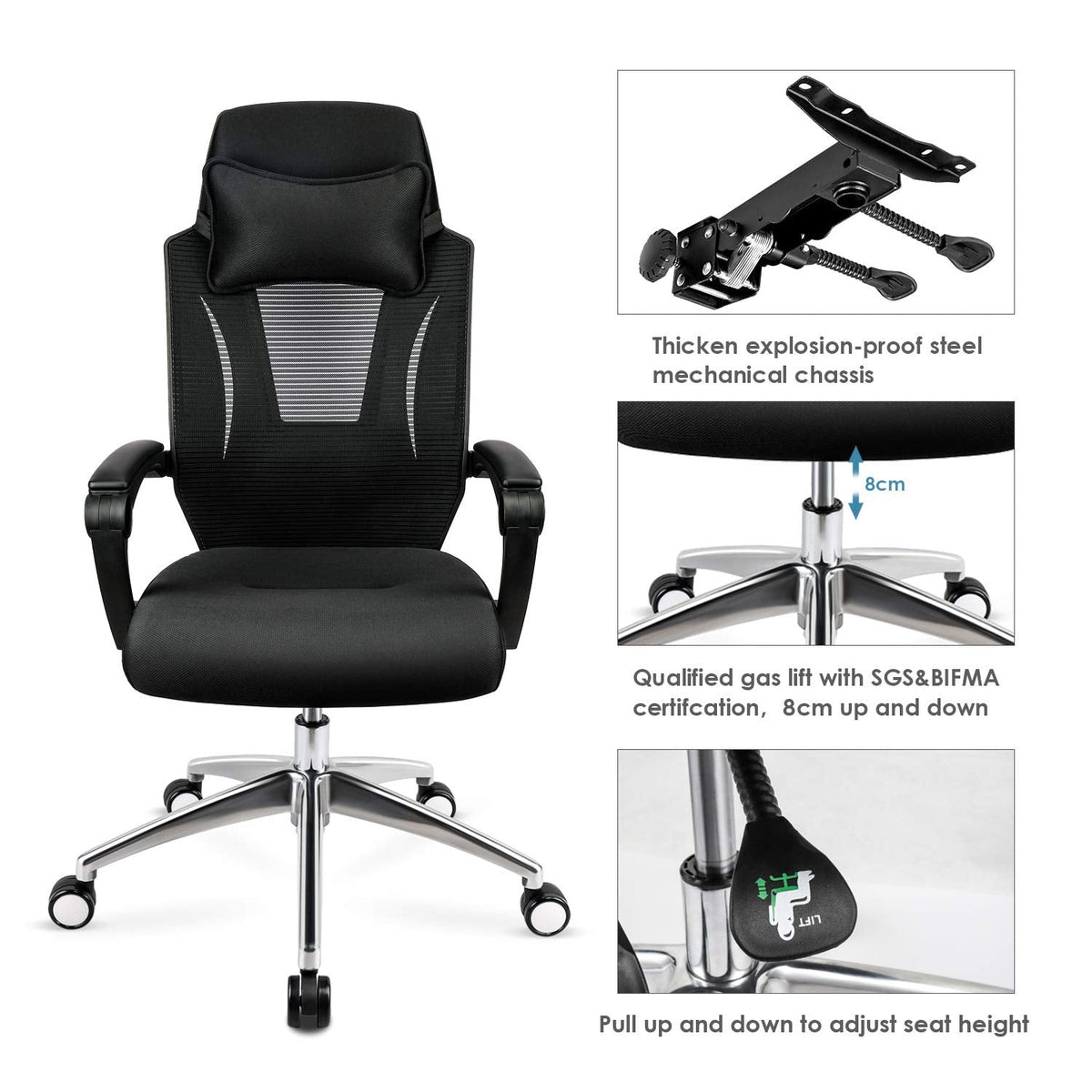 mfavour Office Chair MFV007, black, 5054574094465 - image 3