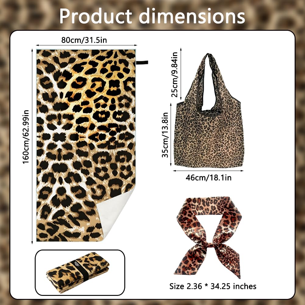Vexthorion Leopard Quick Dry Towel 160x80CM,Lightweight Towel for Swimming - image 2
