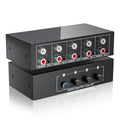 BolAAzuL 4-Port 3.5mm Aux & RCA Audio Switcher – Passive Bidirectional Box