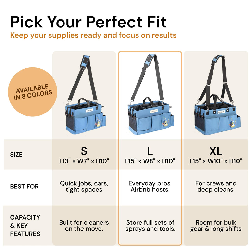 FifthStart Multipurpose Cleaning Caddy with Handle, Waist & Shoulder Strap - Nappy Caddy - 9 Pockets & Easily Cleaned - image 3