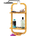SereneLife Bamboo Hanging Shower Caddy – 3-Tier Anti-Slip Bathroom Organizer