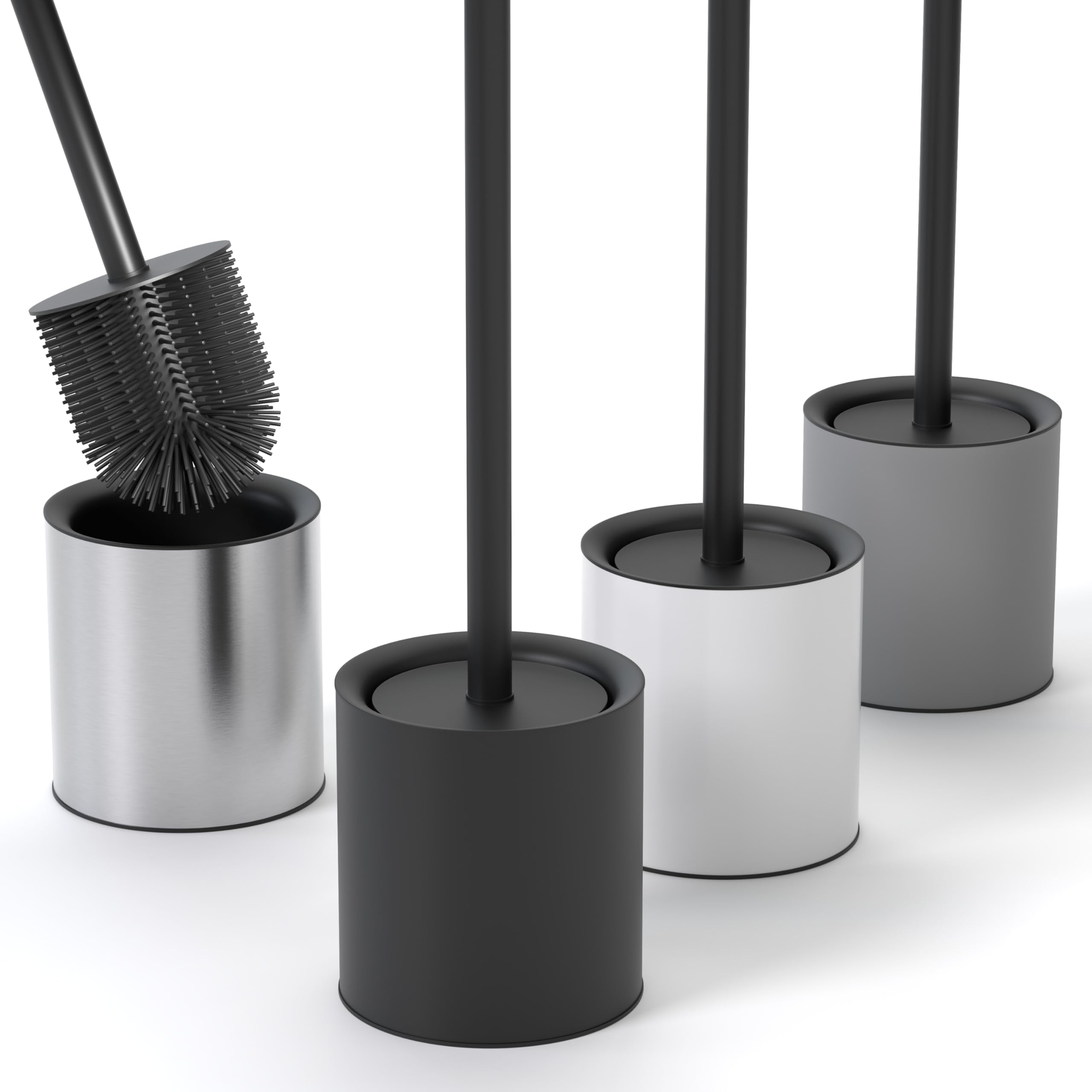 SAVEGA Silicone Toilet Brush with Holder – Stainless Steel & Hygienic
