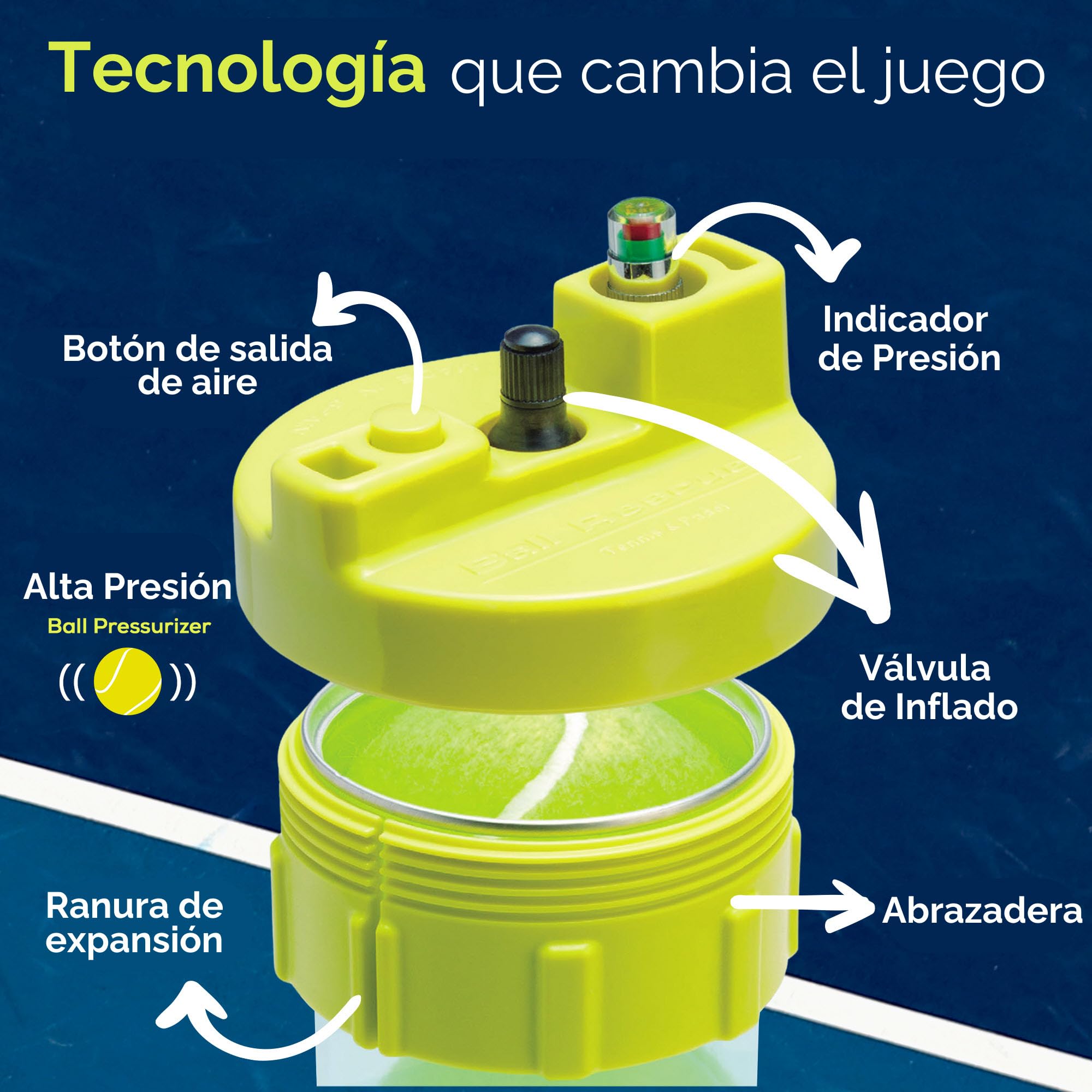 Ball Rescuer Tennis and Padel Ball Pressurizer with Premium Pump