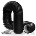 Hon&Guan 125mm Flexible Air Ducting | 5m Black PVC Ventilation Hose
